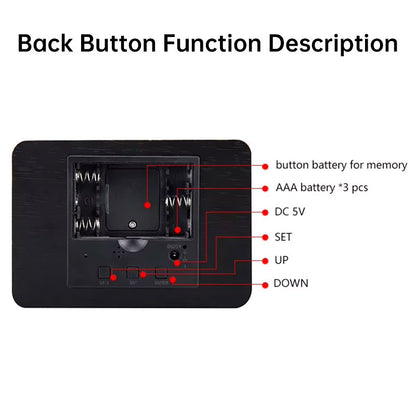 Modern Wooden LED Digital Desk Clock