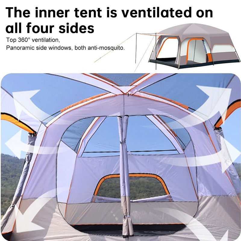 Waterproof Double Layer Family Camping Tent | Windproof & UV Resistant