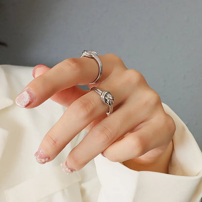 Minimalist Titanium Steel Love Knot Ring