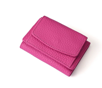 Slim Genuine Leather RFID Wallet with Money Clip and Card Slots