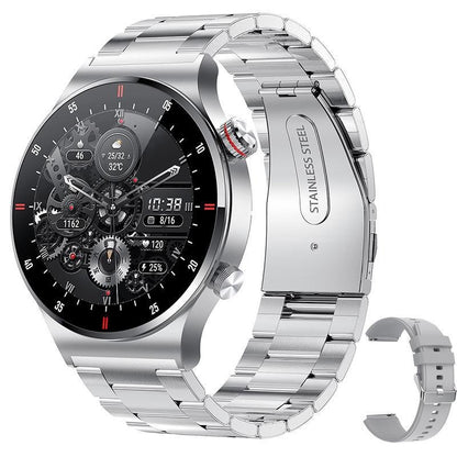 QW33 Sports Smartwatch with Music Player - Stainless Steel Pedometer Watch for Men