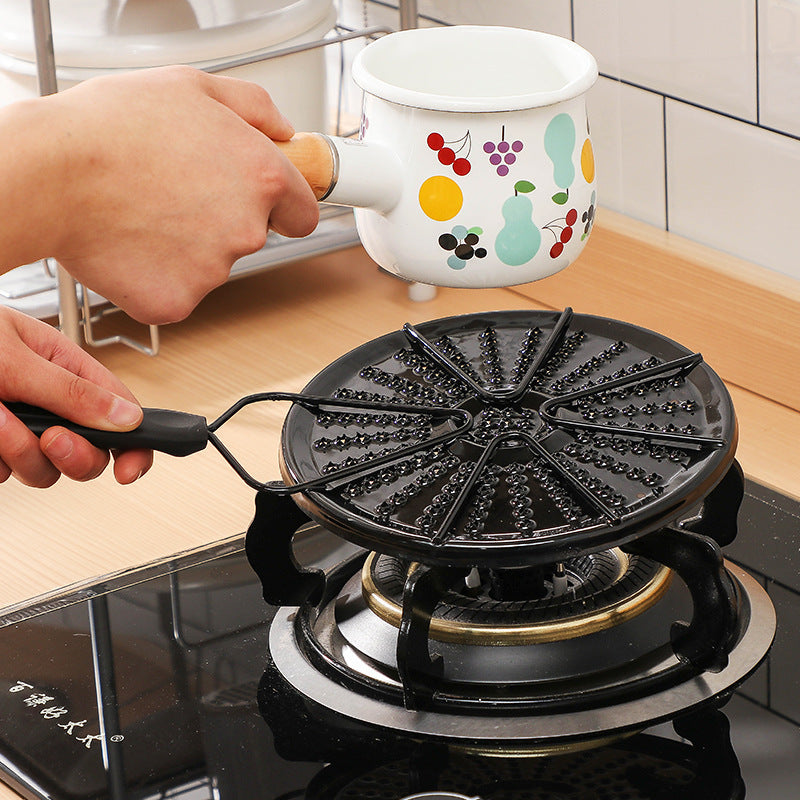 Japanese Style Gas Stove Heat Diffuser Plate - Enamel Thermal Conductivity Plate for Even Heating & Pot Protection