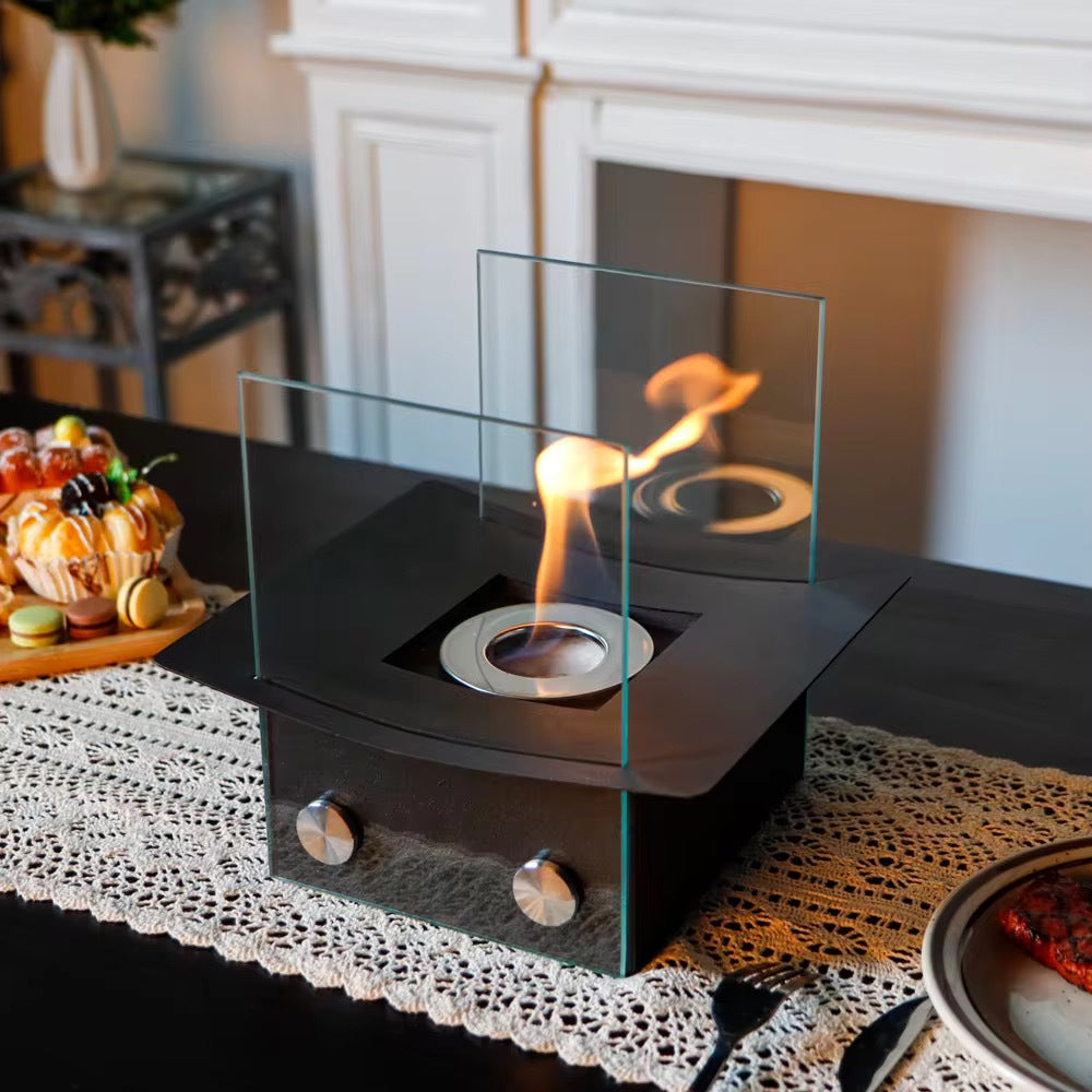 Portable Desktop Alcohol Fireplace - Indoor & Outdoor Real Flame Tabletop Fire Pit