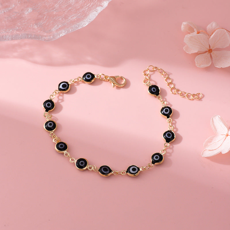 Trendy Women's Gold Chain Evil Eye Bracelet (Nazar Amulet Jewelry)