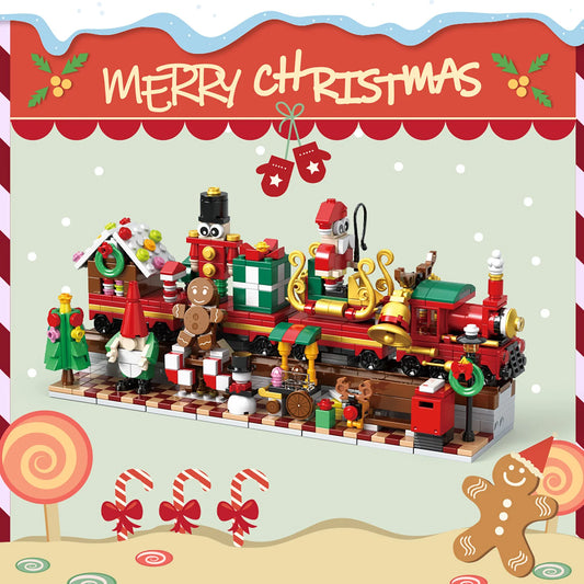 24 Days Christmas Countdown Calendar Building Blocks | Santa Claus Train & Holiday Mini Bricks Set