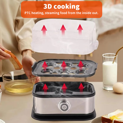 200W Electric Egg Boiler - 6 Egg Capacity Rapid Cooker with Auto Shut-Off