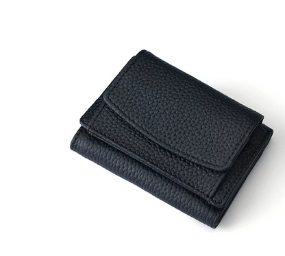 Slim Genuine Leather RFID Wallet with Money Clip and Card Slots
