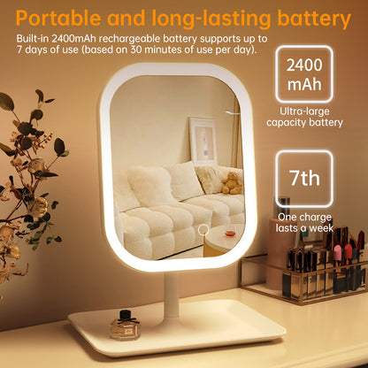 LED Lighted Makeup Vanity Mirror with 5x Magnification & 270° Rotation