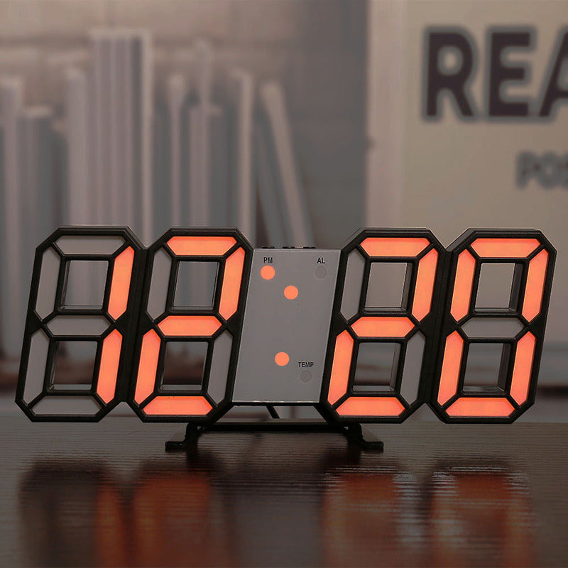 3D LED Digital Alarm Clock - Modern Wall & Desk Clock with Colorful Display