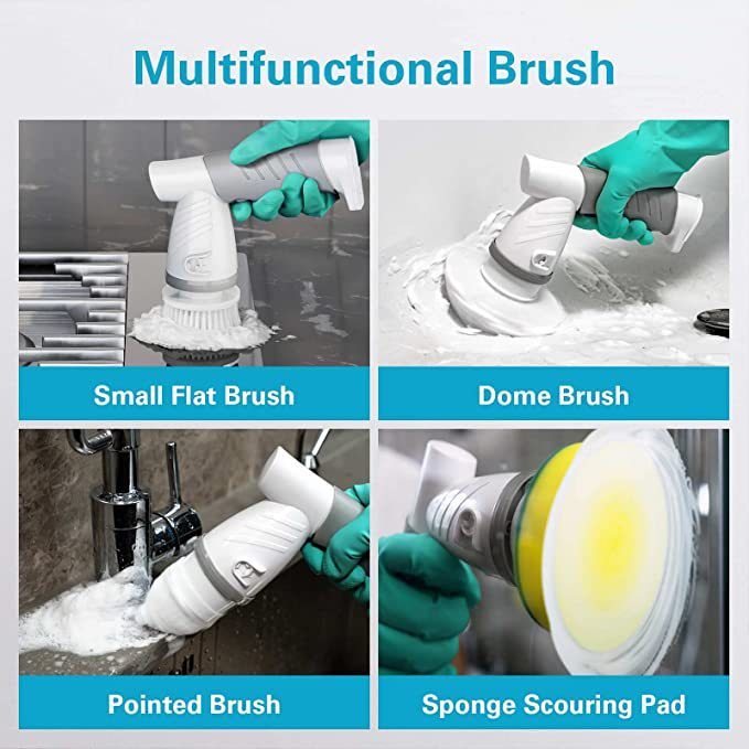 5-in-1 Handheld Electric Cleaning Brush – Multipurpose Power Scrubber for
