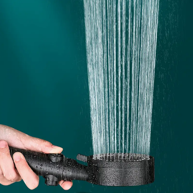5-Mode High-Pressure Rainfall Shower Head – 360° Adjustable Detachable Hydro Jet with Stop Button