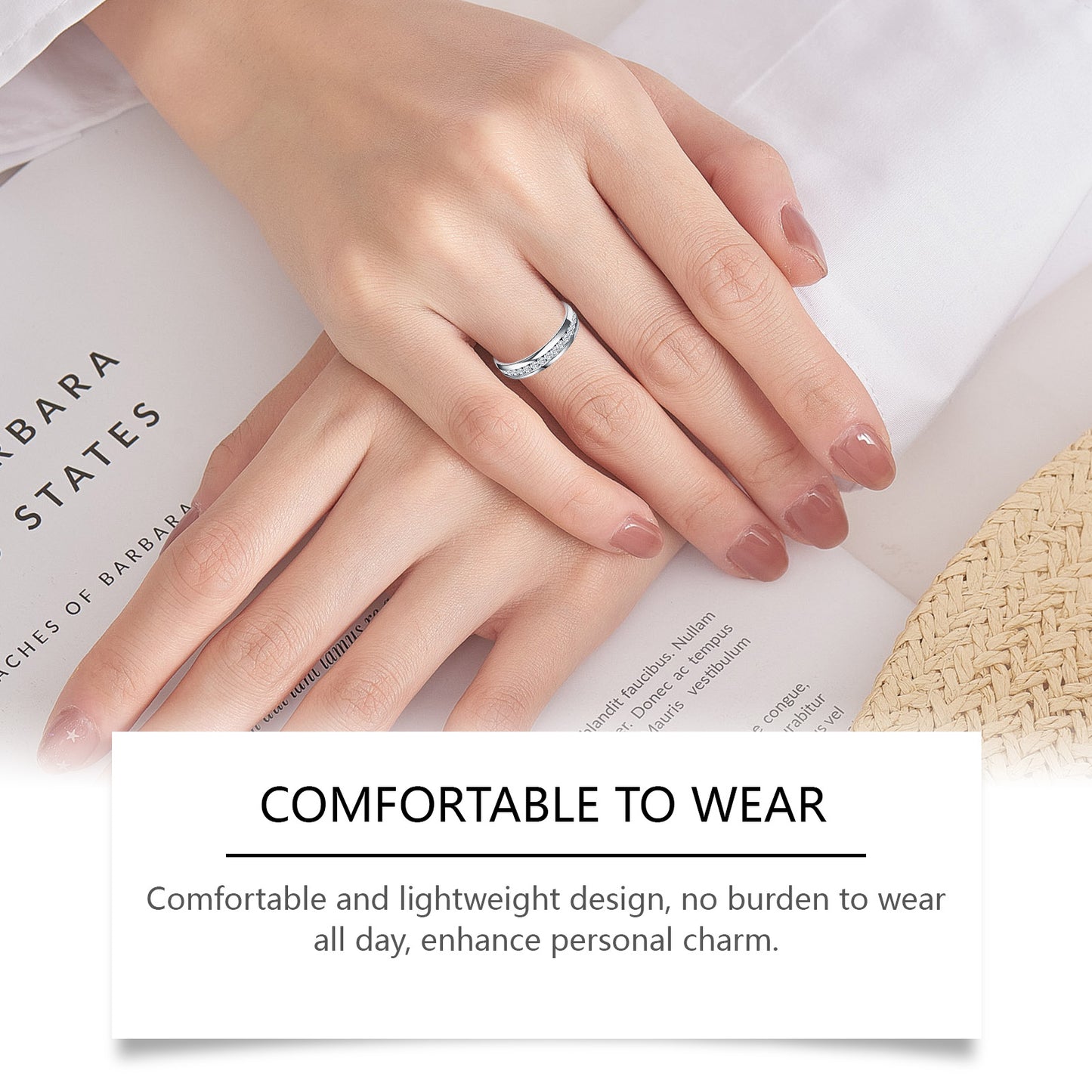 Hoexe Silver Dot Diamond Ring - Luxury Comfort Fit for Men & Women