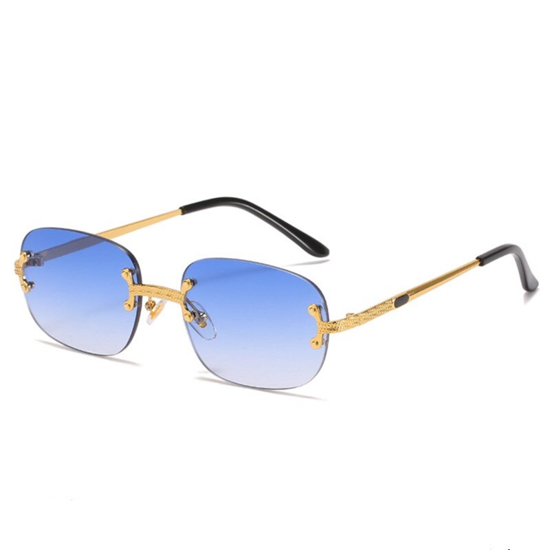 Retro Rimless Square Sunglasses - Luxury Frameless Eyewear for Men & Women