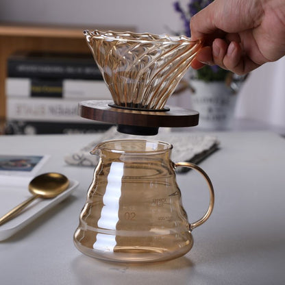 Handmade Japanese Glass Pour Over Coffee Pot Set
