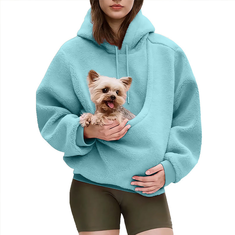 Pet Carrier Hoodie - Unisex Hands-Free Dog & Cat Carry Sweatshirt