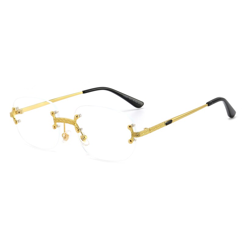 Retro Rimless Square Sunglasses - Luxury Frameless Eyewear for Men & Women