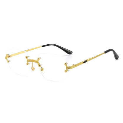 Retro Rimless Square Sunglasses - Luxury Frameless Eyewear for Men & Women