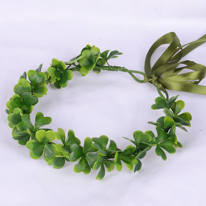 Boho Rustic Green Foliage Wreath with Ribbon Tie