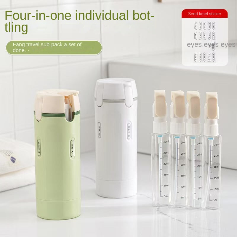4-in-1 Leakproof Travel Bottle Set - Portable Toiletry Cosmetics Dispenser