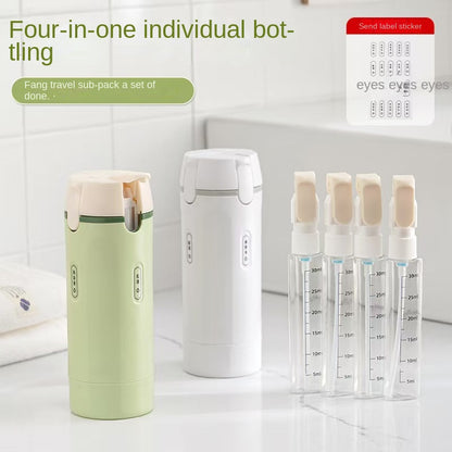 4-in-1 Leakproof Travel Bottle Set - Portable Toiletry Cosmetics Dispenser