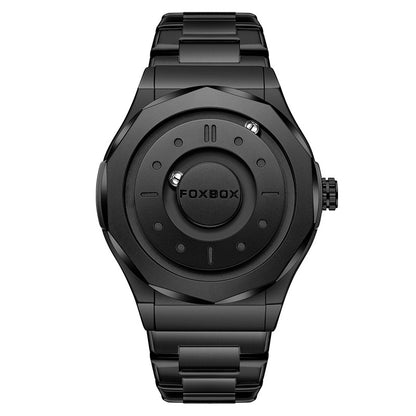 FOXBOX Men's High-Tech Magnetic Levitation Concept Watch (All Black).