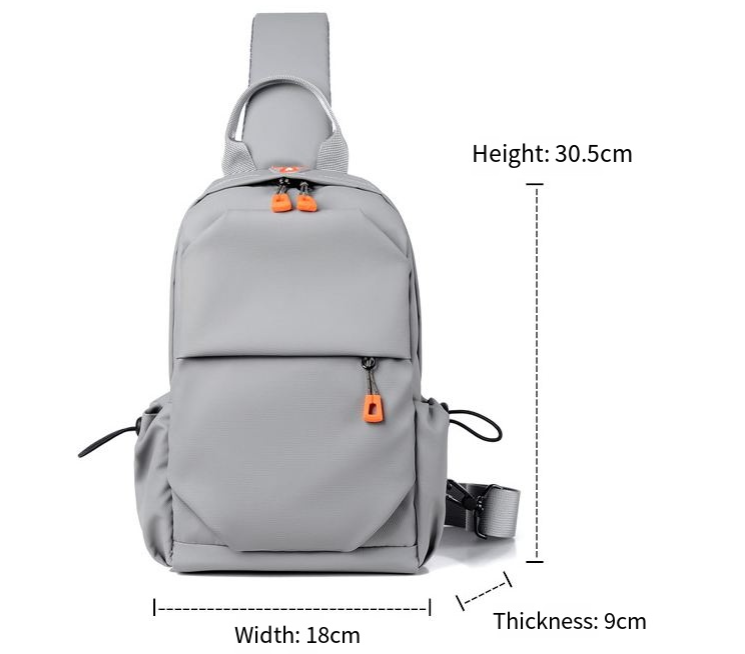 Fashionable Multi-functional Crossbody Shoulder Sling Bag - Gray