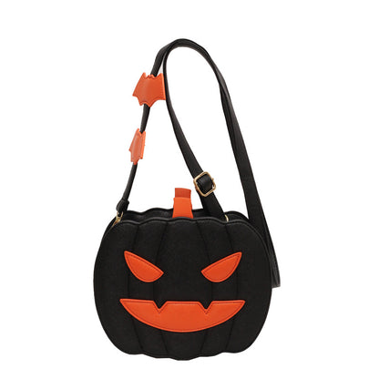 Halloween Funny Pumpkin Crossbody Shoulder Bag (Contrast Color)