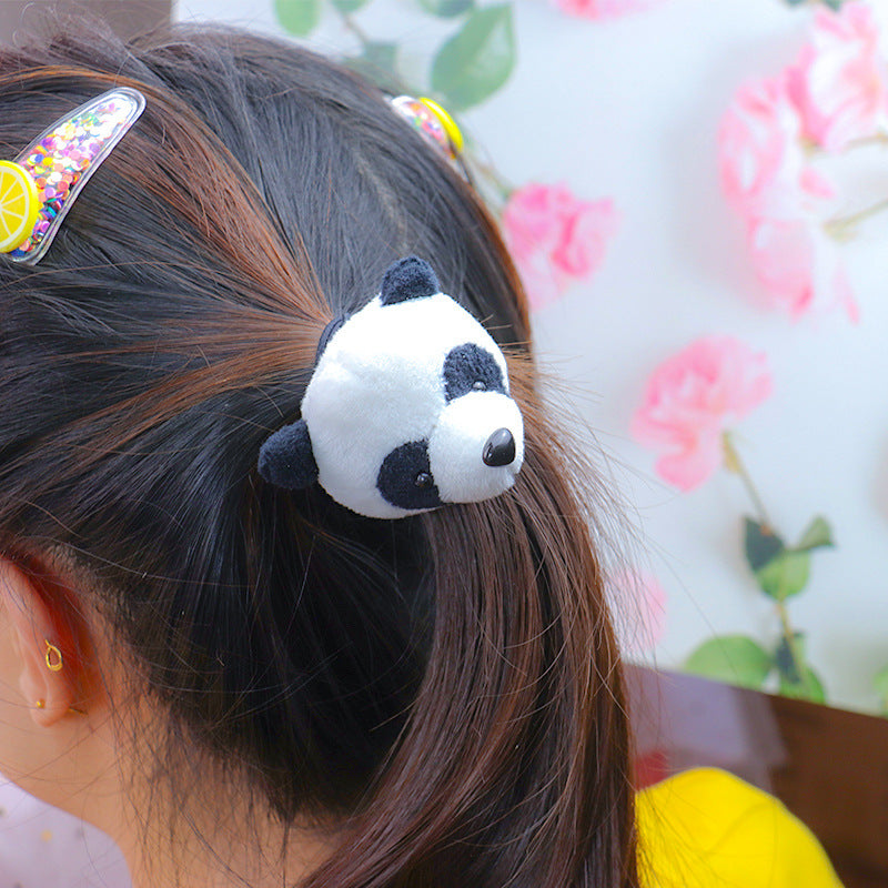 Cute Plush Panda Headband - Korean Style Soft Doll Hair Accessories for Girls