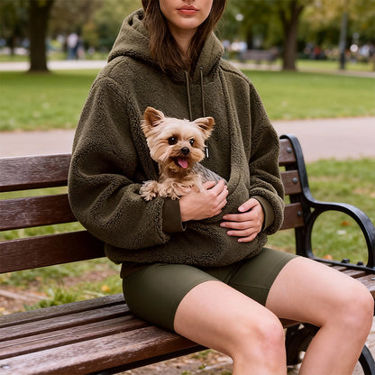 Pet Carrier Hoodie - Unisex Hands-Free Dog & Cat Carry Sweatshirt