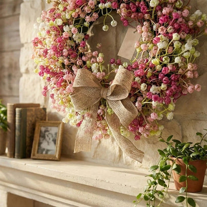 Colorful Eucalyptus Wreath - Realistic Handmade Spring Floral Wreath with Bow