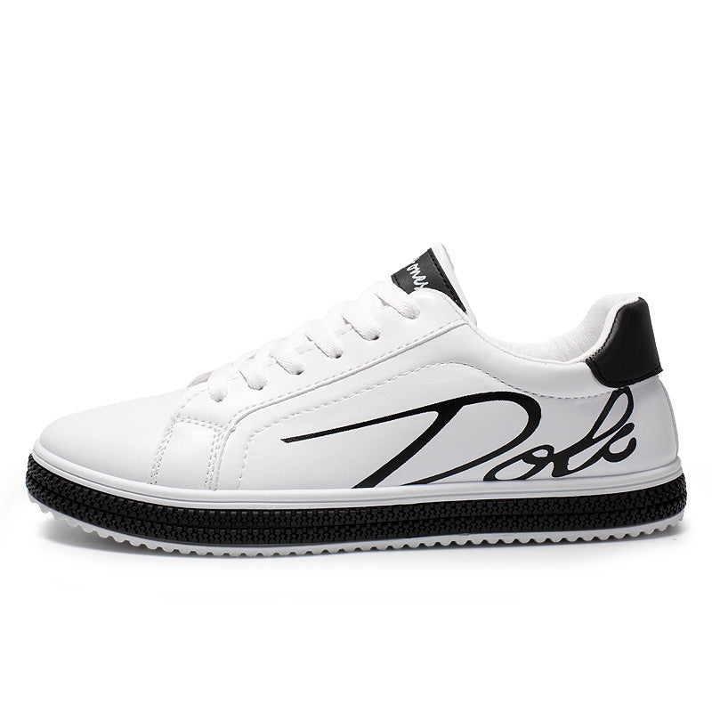 Men's Versatile Flat Casual Shoes - Trendy White Student Sports Board Sneakers