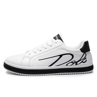 Men's Versatile Flat Casual Shoes - Trendy White Student Sports Board Sneakers