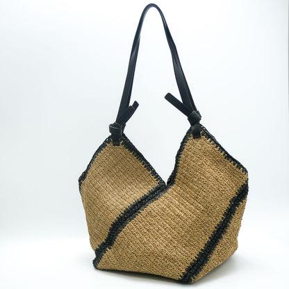 Stylish Striped Single Shoulder Woven Straw Bag