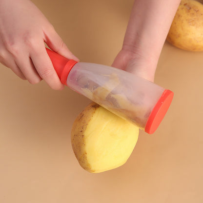 Multi-Functional Vegetable Peeler with Trash Storage Box - Stainless Steel Blade Potato & Carrot Skin Scraper