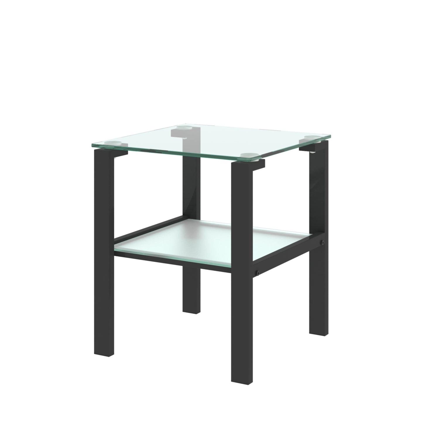 Two-Tier Round Glass Side Table
