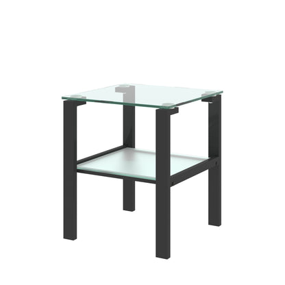 Two-Tier Round Glass Side Table