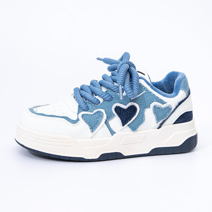 Women's Love Heart Dopamine Sneakers - Thick Soled Comfortable Fashion Shoes