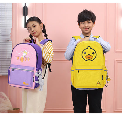 New Cartoon Anime Dinosaur & Duck Backpack for Primary/Secondary School Students (Boys & Girls)