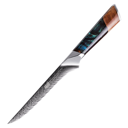 Fengjin Yaoying Series Boning Knife with Damascus Pattern and Resin Handle
