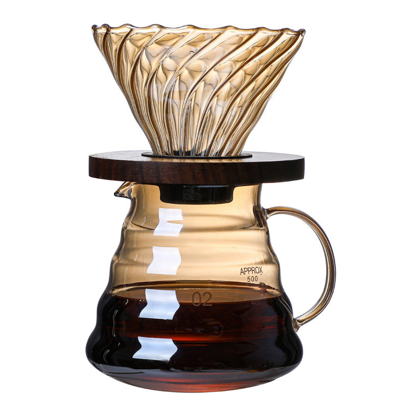 Handmade Japanese Glass Pour Over Coffee Pot Set