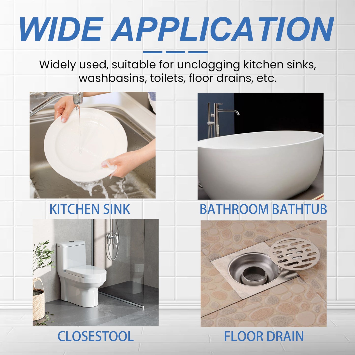 Jaysuing Quick-Dissolve Sink & Drain Cleaner - Remove Hair, Grease & Odor Fast