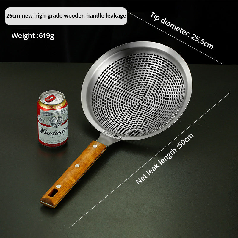Large Stainless Steel Spider Strainer Skimmer with Wooden Handle for Frying and Cooking