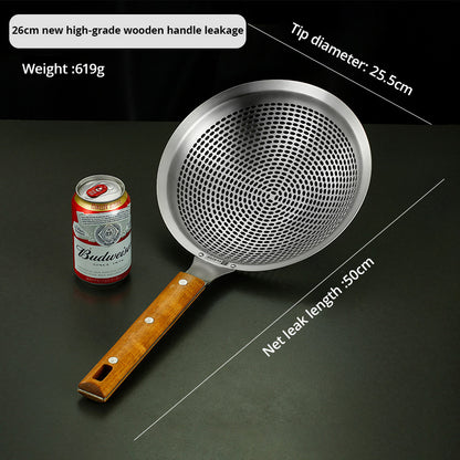 Large Stainless Steel Spider Strainer Skimmer with Wooden Handle for Frying and Cooking