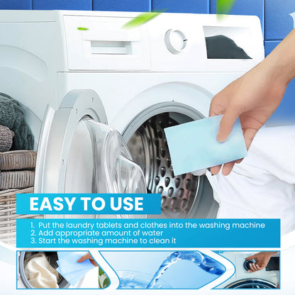 Eco-Friendly Concentrated Laundry Detergent Sheets – 30 Sheets Deep Cleaning Nano Wash Tablets for Tough Stains