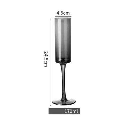 European Luxury Smoke Gray Crystal Wine Glasses - Premium Champagne & Cocktail Goblets