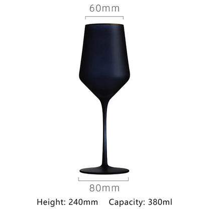Elegant Frosted Matte Wine Glass with Gold Rim - Luxury Colorful Party Goblets