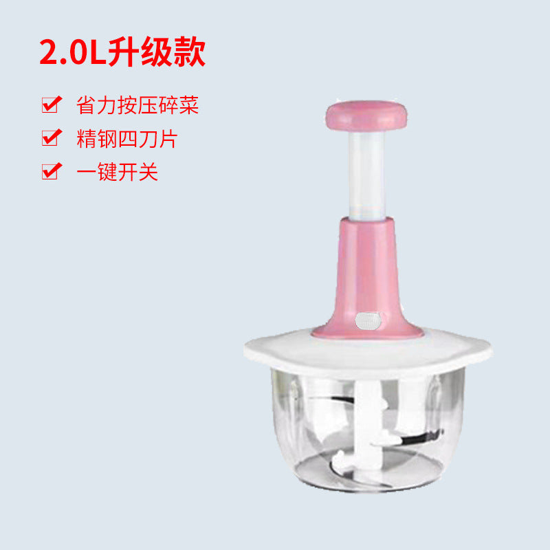 Manual Press Food Chopper & Meat Grinder - Multi-Functional Garlic Processor