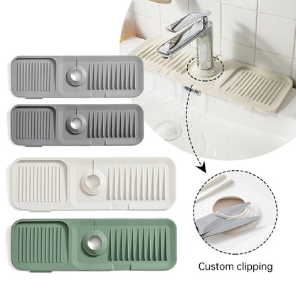 Silicone Faucet Drain Pad - Anti-Splash Kitchen Countertop Sink Mat