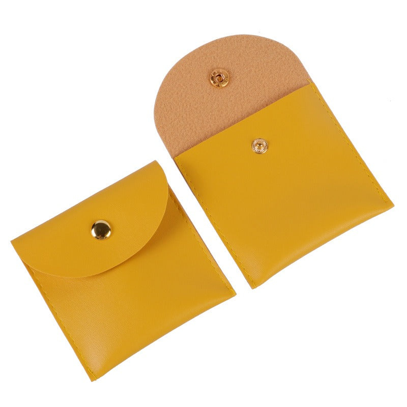 Colorful Faux Leather Jewelry Pouch / Travel Storage Bag with Buckle Closure