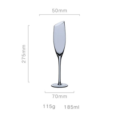 Creative Bevel Champagne/Wine Glass Cups with Iridescent Color-Changing Finish